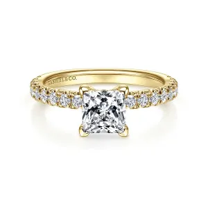 Princess Cut Hidden Halo Diamond Engagement Ring Mounting