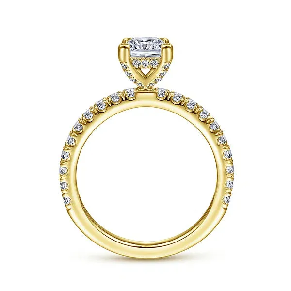 Princess Cut Hidden Halo Diamond Engagement Ring Mounting