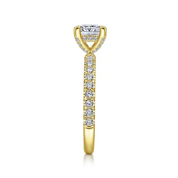 Princess Cut Hidden Halo Diamond Engagement Ring Mounting