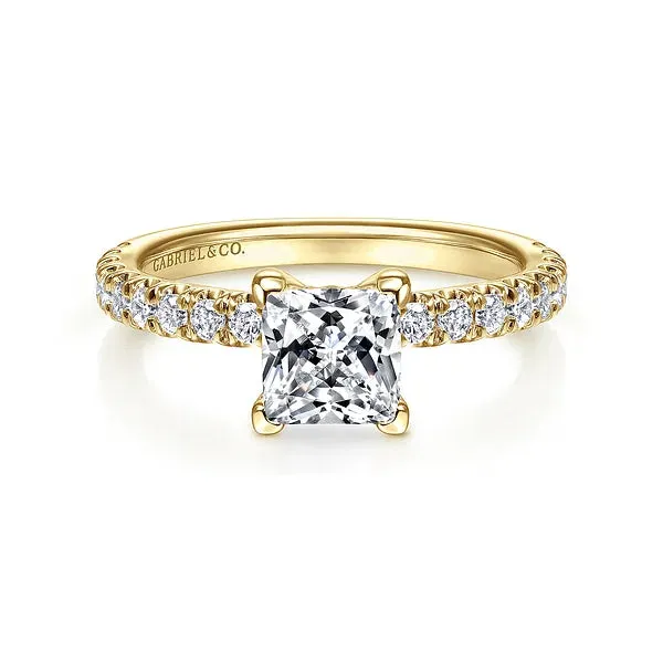 Princess Cut Hidden Halo Diamond Engagement Ring Mounting