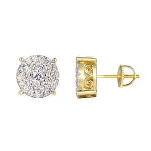 Prong Set Solitaire Round Silver Stud Earrings