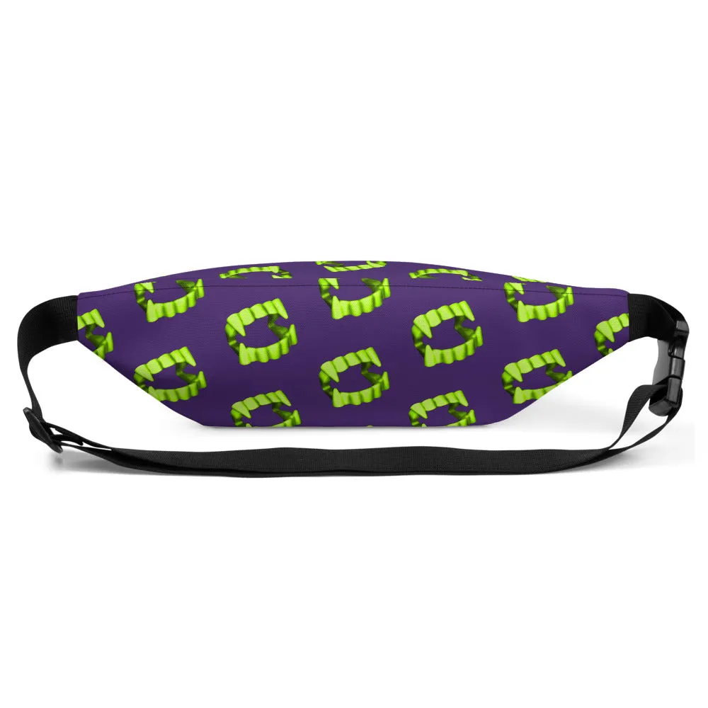 Purple Neon Green Vampire Fang Teeth Fanny Pack