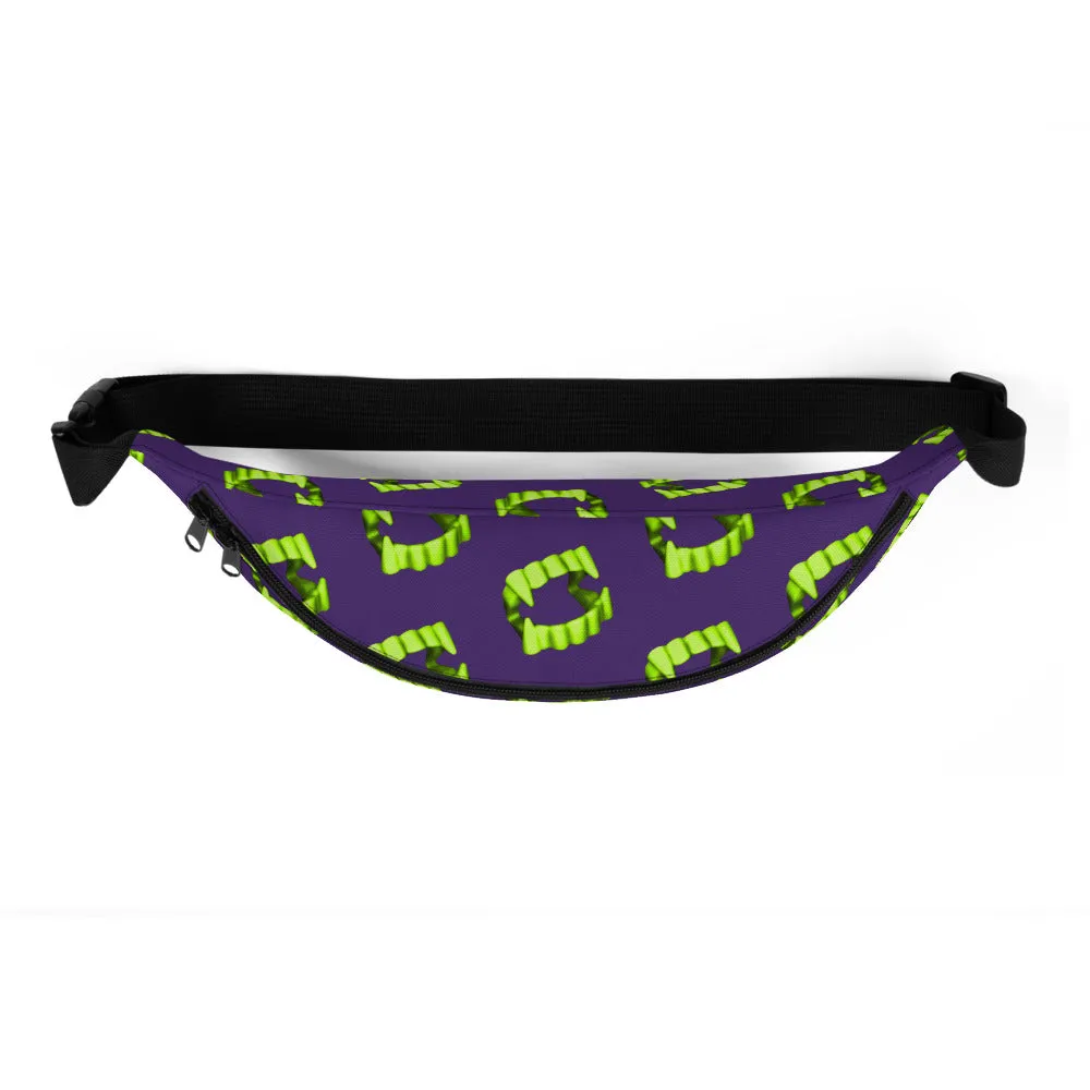 Purple Neon Green Vampire Fang Teeth Fanny Pack