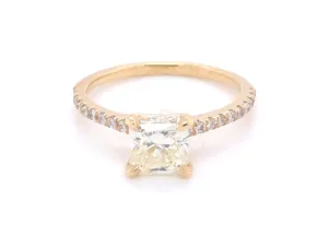 Radiant Cut 1.23 Carat Center Stone Diamond Engagement Ring - 14k Yellow Gold