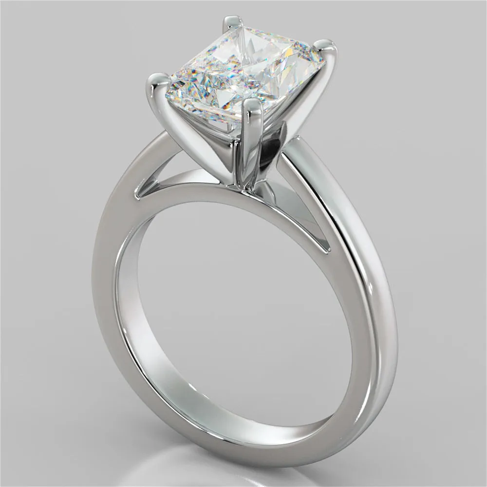 Radiant Cut Cathedral Style Engagement Ring