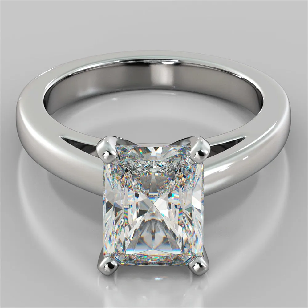 Radiant Cut Cathedral Style Engagement Ring