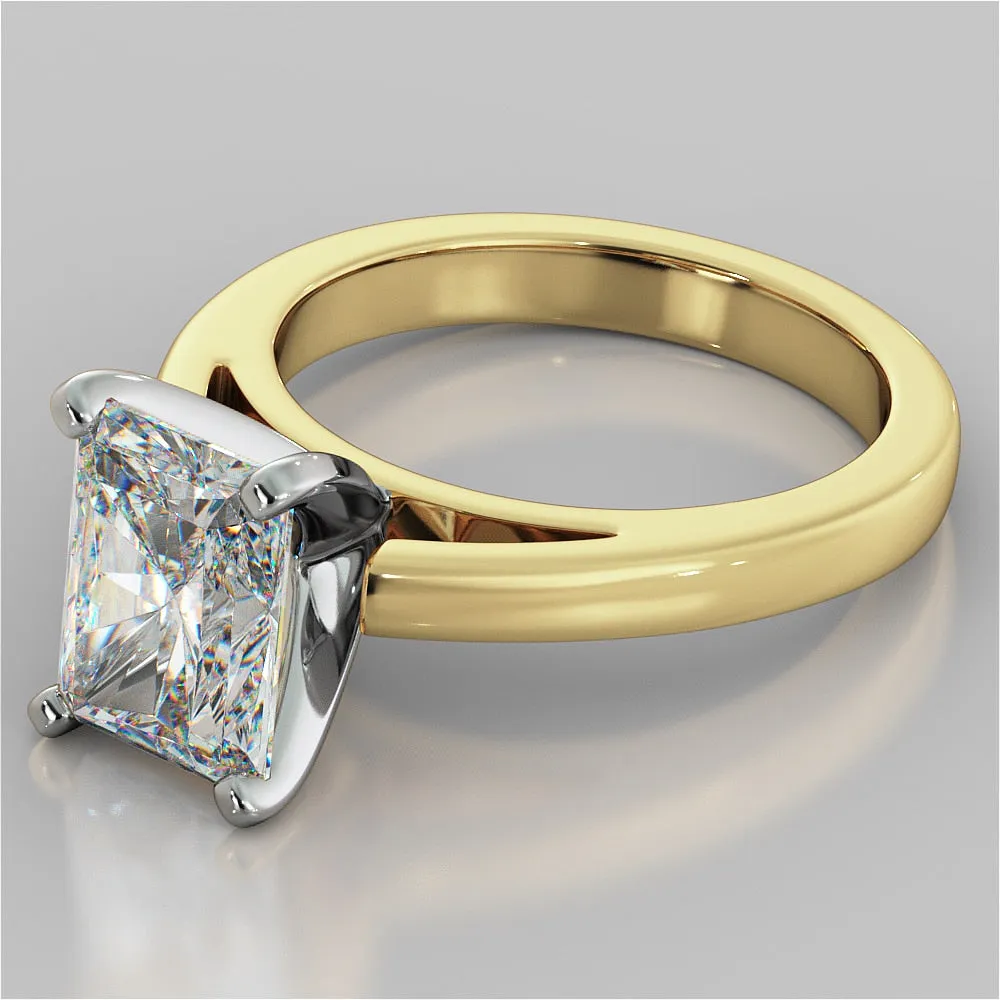 Radiant Cut Cathedral Style Engagement Ring