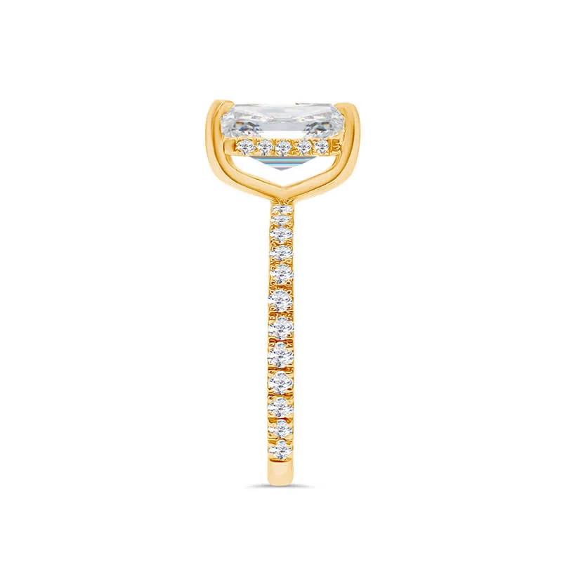 Radiant Cut Solitaire Pavé | Hidden Halo