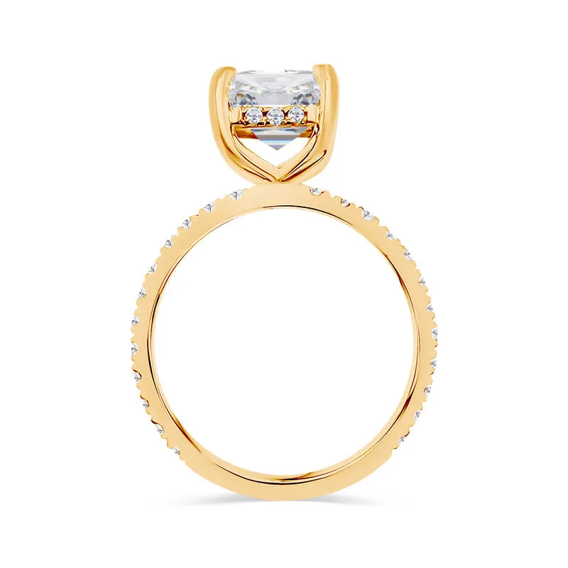 Radiant Cut Solitaire Pavé | Hidden Halo