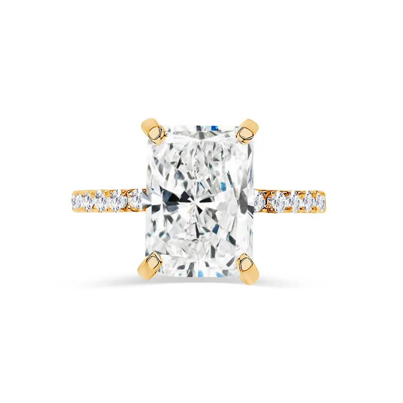 Radiant Cut Solitaire Pavé | Hidden Halo