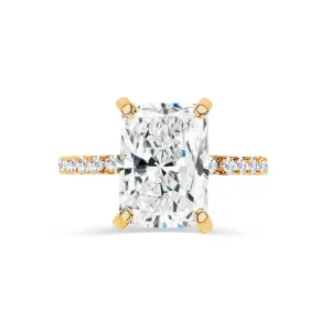 Radiant Cut Solitaire Pavé | Hidden Halo