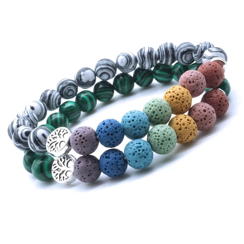 Rainbow Lava Stone Diffuser Bracelets