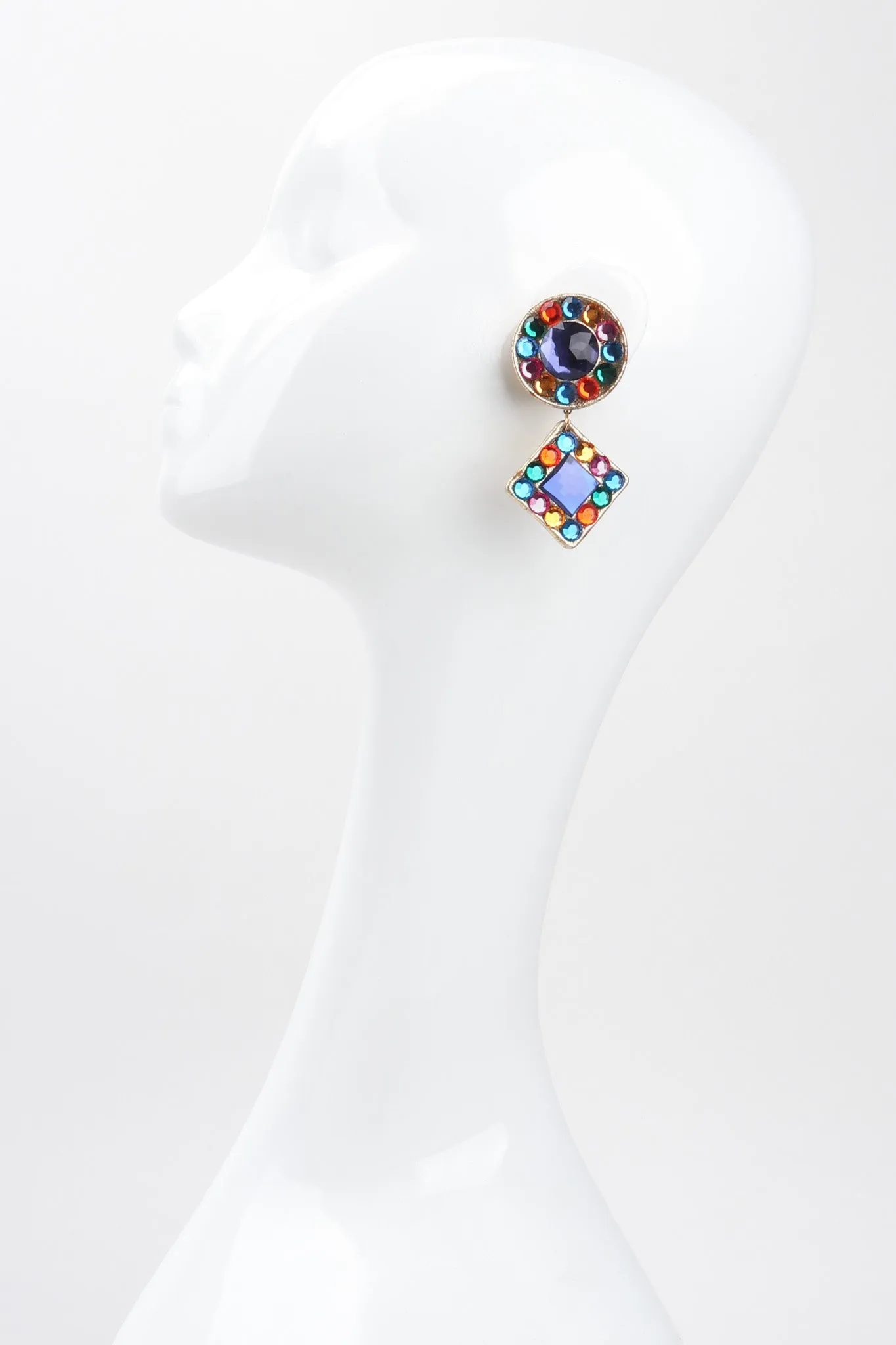 Rainbow Leather Lamé Earrings