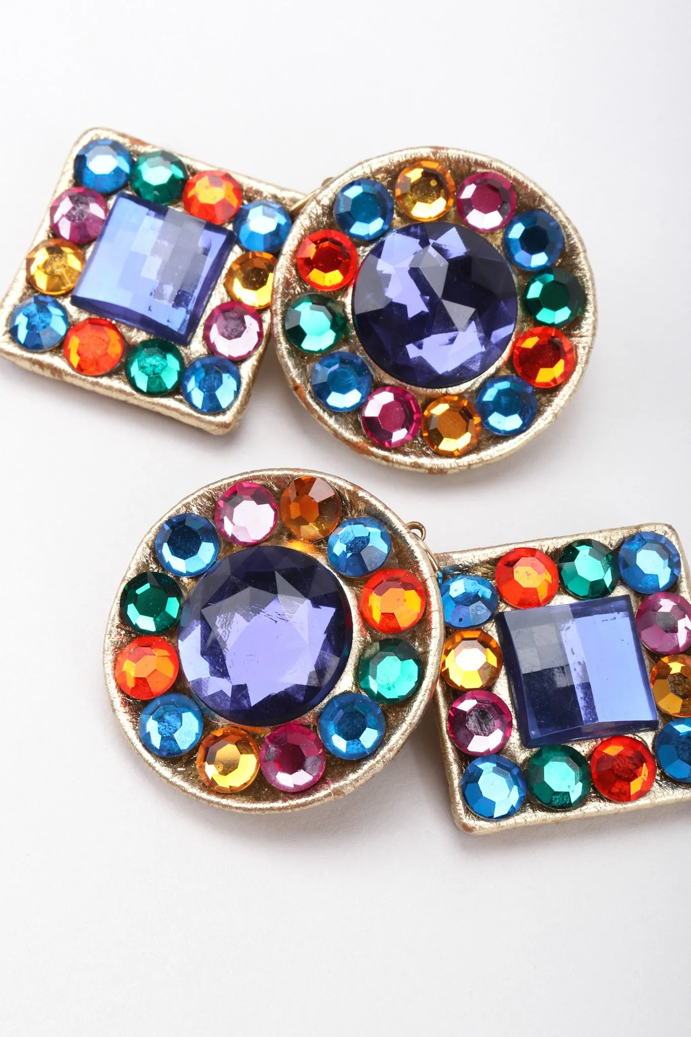 Rainbow Leather Lamé Earrings
