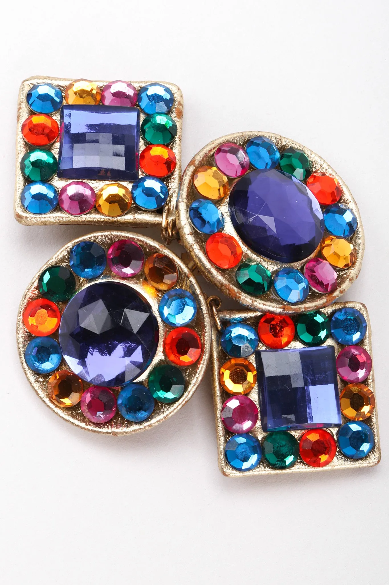 Rainbow Leather Lamé Earrings