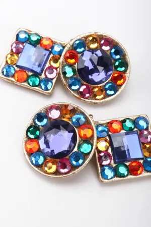 Rainbow Leather Lamé Earrings