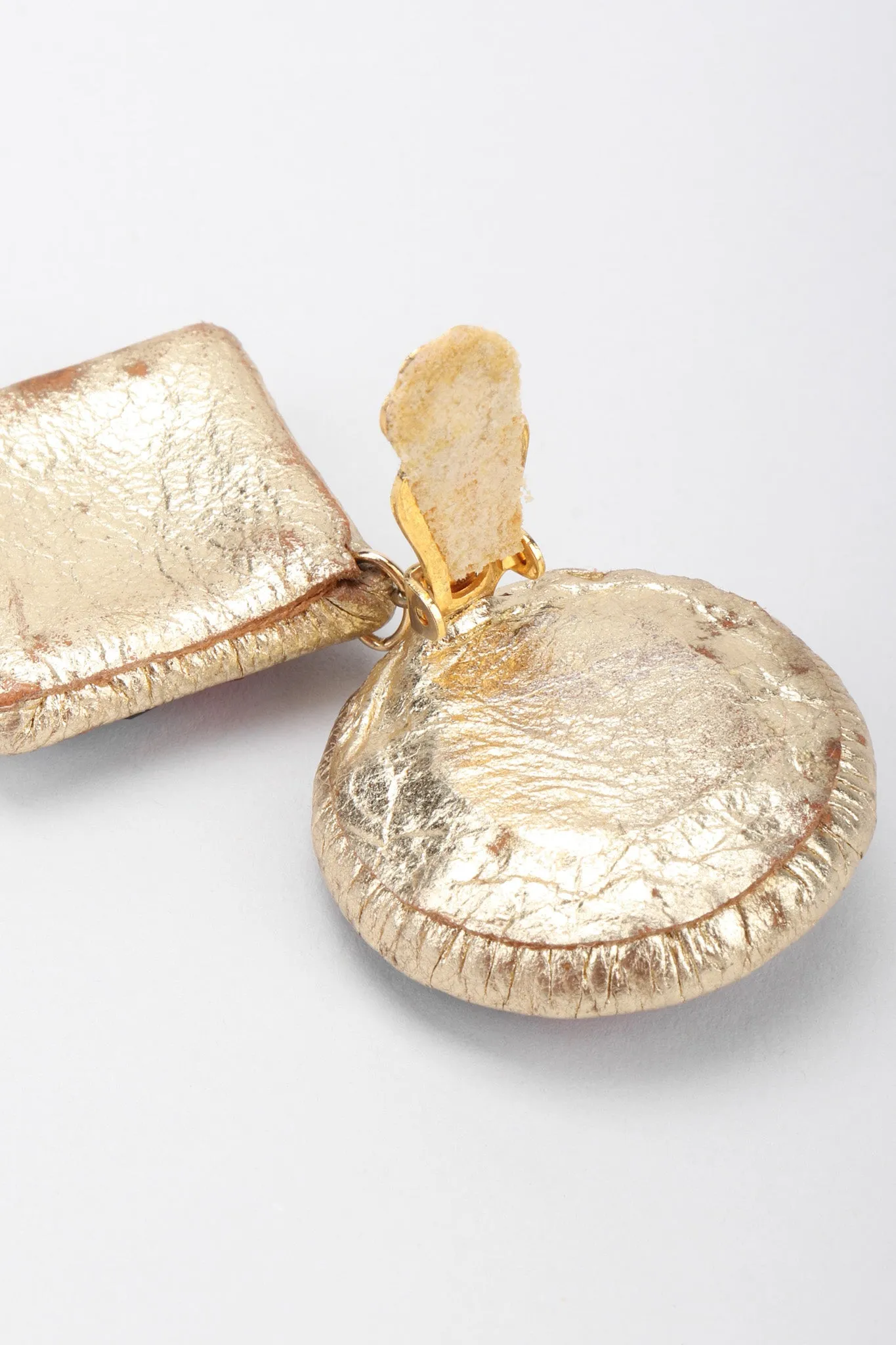 Rainbow Leather Lamé Earrings