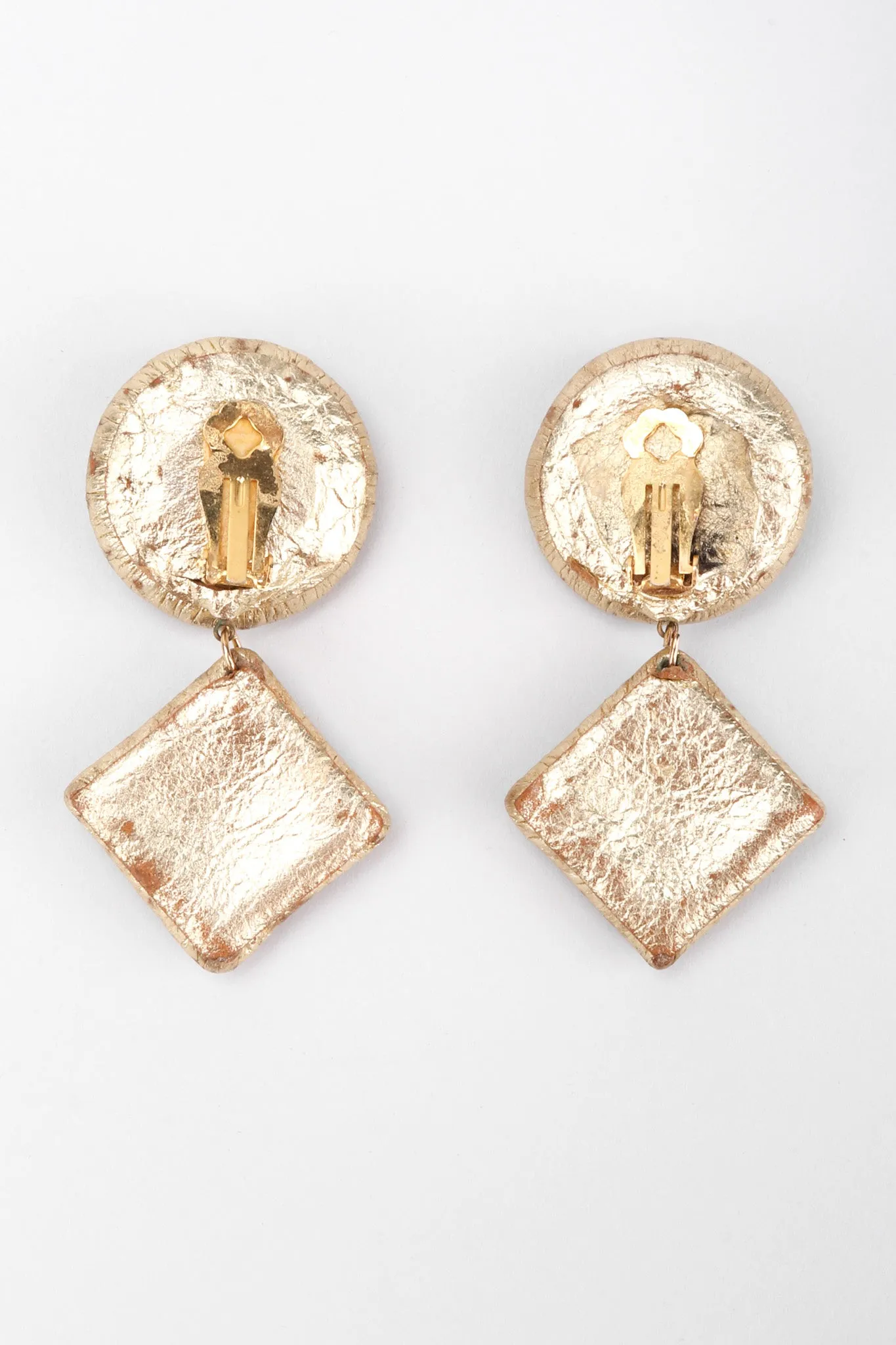 Rainbow Leather Lamé Earrings