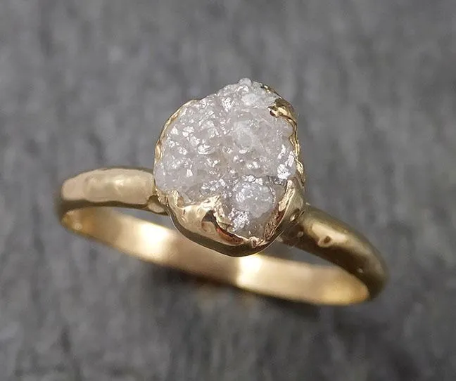 raw diamond engagement ring rough uncut diamond solitaire recycled 14k yellow gold conflict free diamond wedding promise 1506 Alternative Engagement