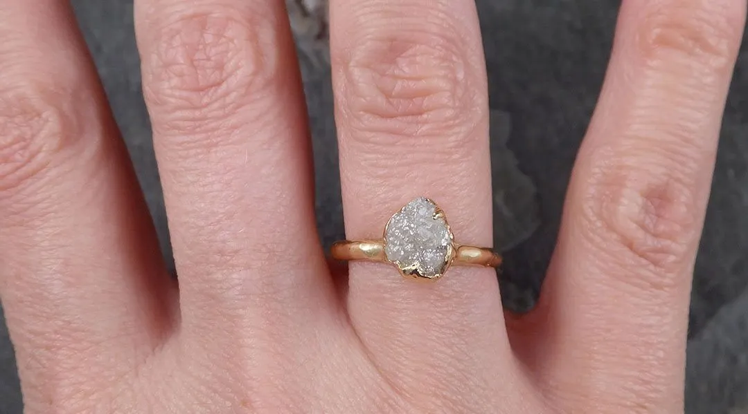 raw diamond engagement ring rough uncut diamond solitaire recycled 14k yellow gold conflict free diamond wedding promise 1506 Alternative Engagement