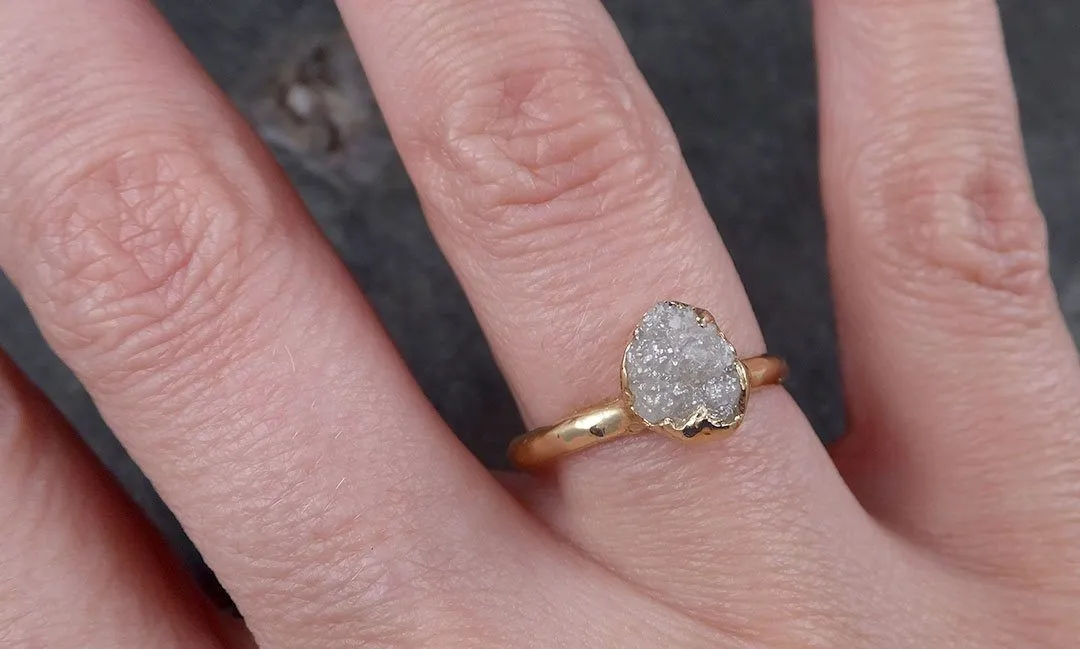 raw diamond engagement ring rough uncut diamond solitaire recycled 14k yellow gold conflict free diamond wedding promise 1506 Alternative Engagement