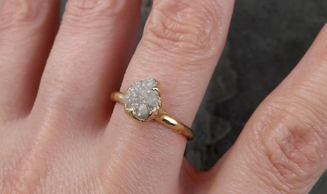 raw diamond engagement ring rough uncut diamond solitaire recycled 14k yellow gold conflict free diamond wedding promise 1506 Alternative Engagement