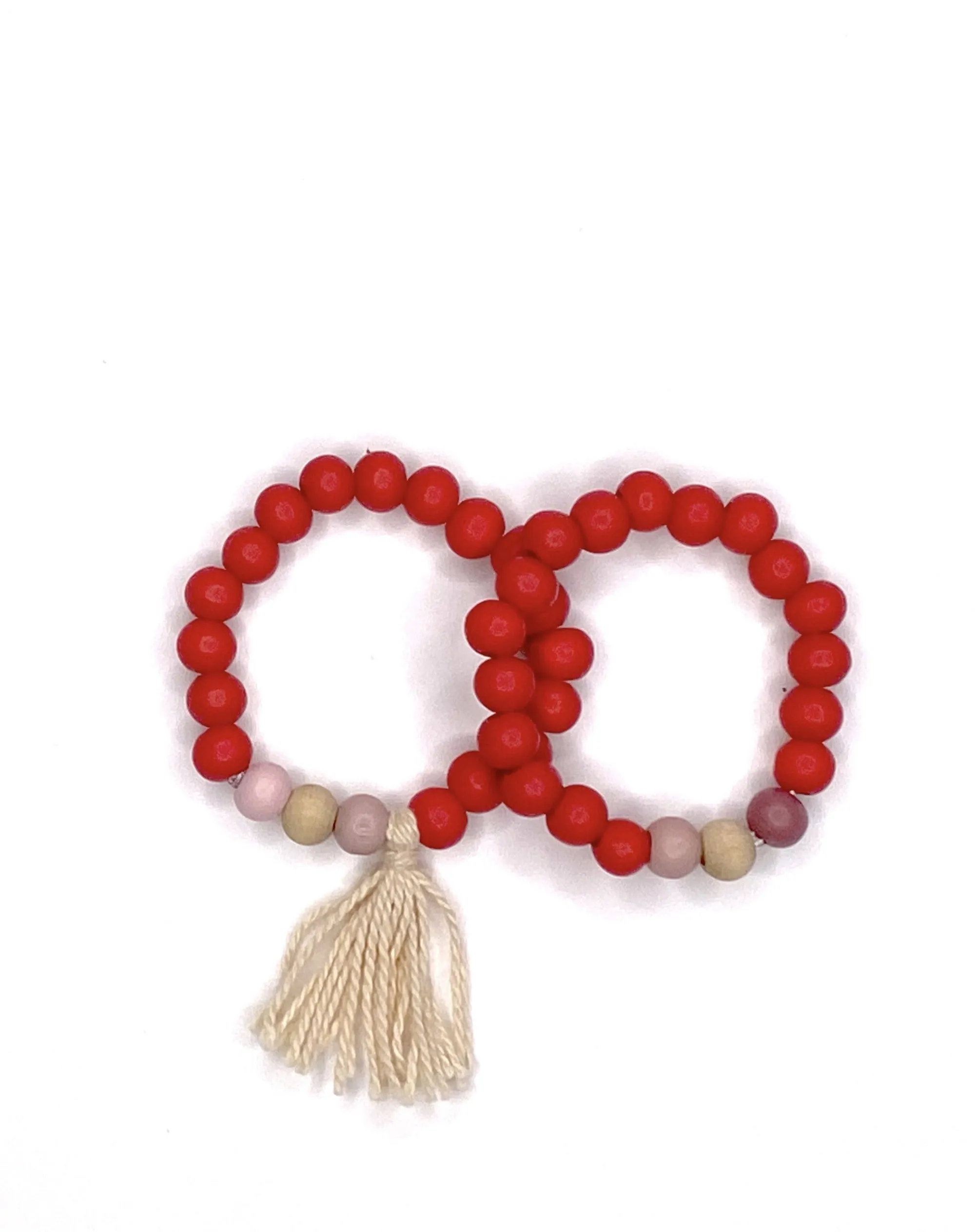 Red necklace and bracelets