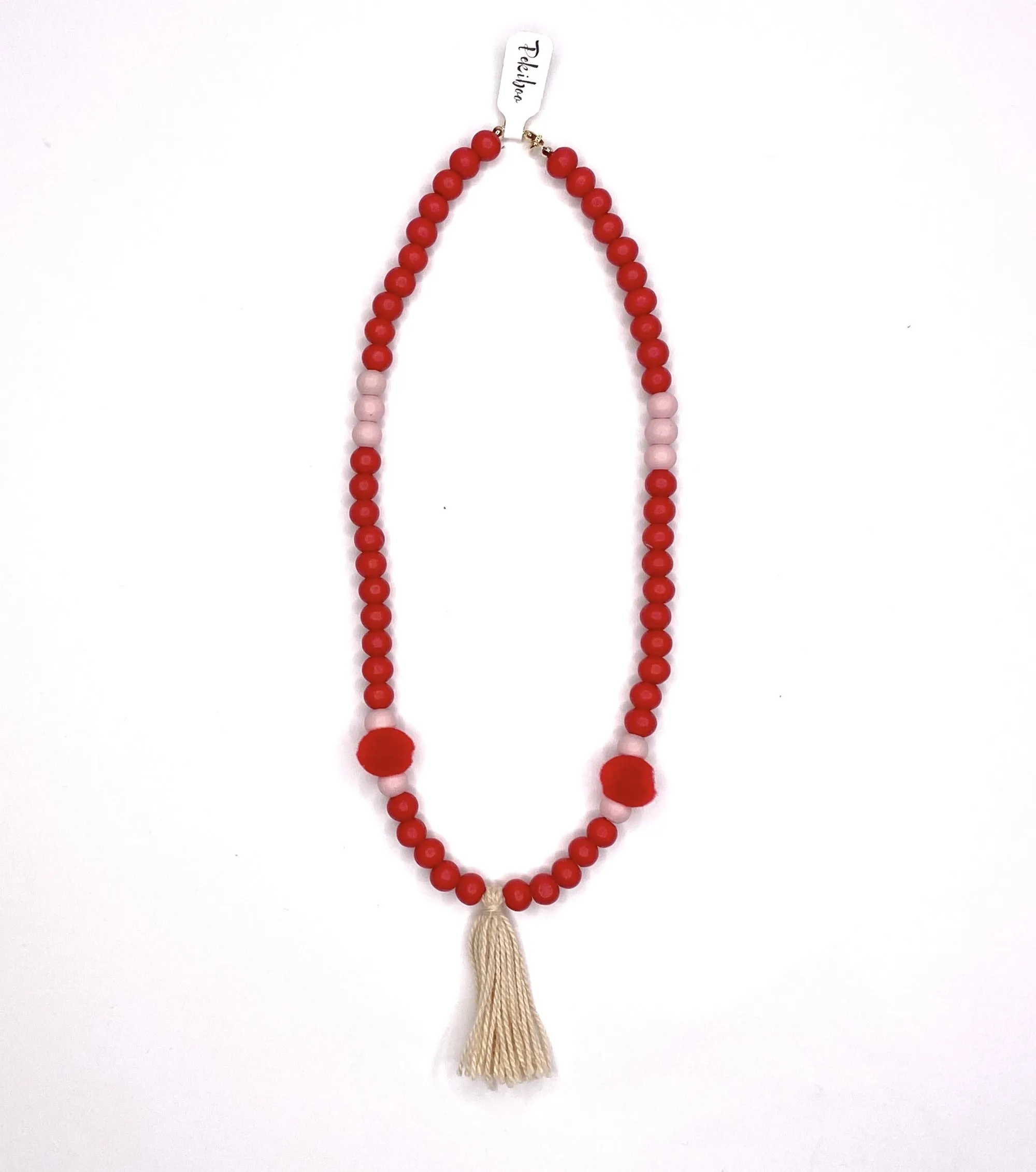 Red necklace and bracelets
