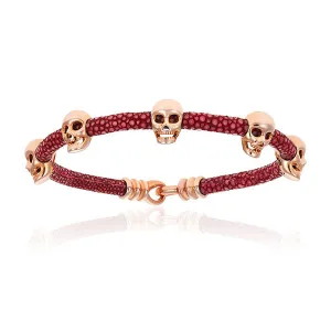 Red Wine Multi Skull Stingray with Rose Gold