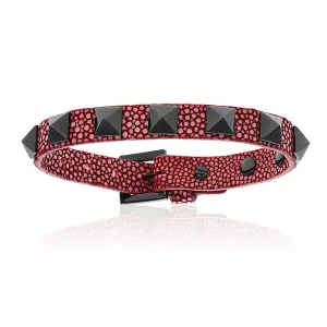 Red wine stingray bracelet with Black PVD Studs