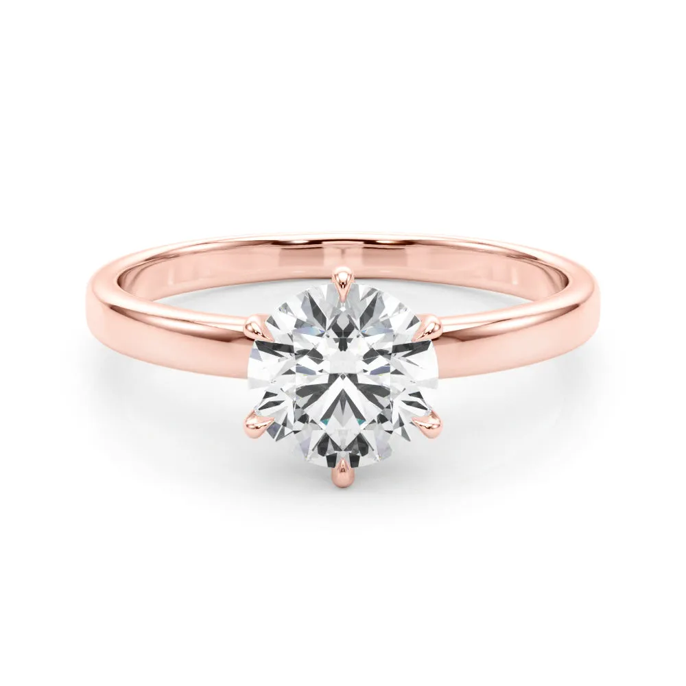Reigna Round Diamond Solitaire Engagement Ring