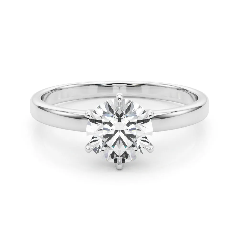 Reigna Round Diamond Solitaire Engagement Ring