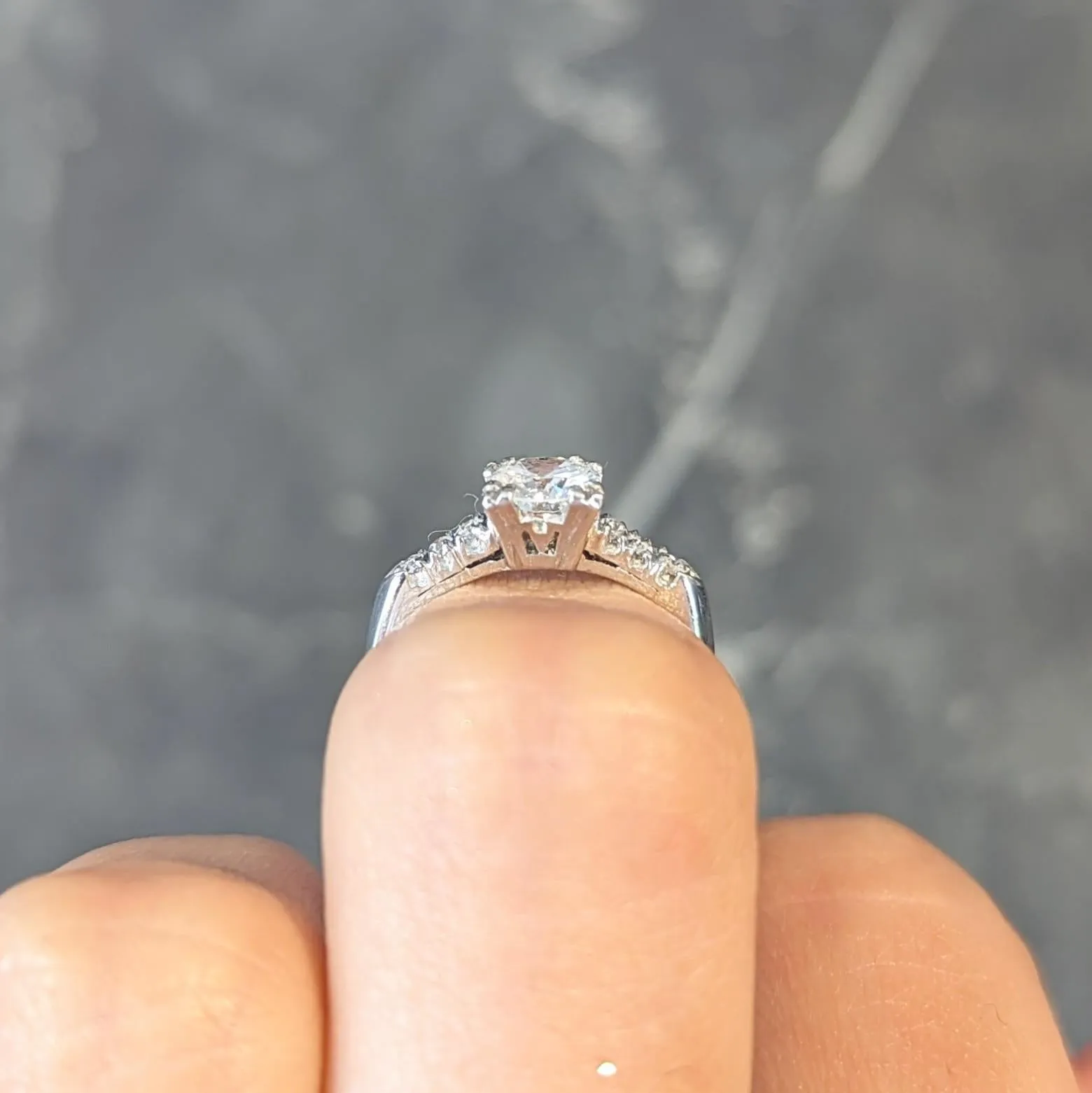 Retro 0.68 CTW Transitional Cut Diamond Platinum Fishtail Vintage Engagement Ring
