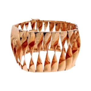 Retro 1940's 14K Rose Gold Bracelet 7.25" Long