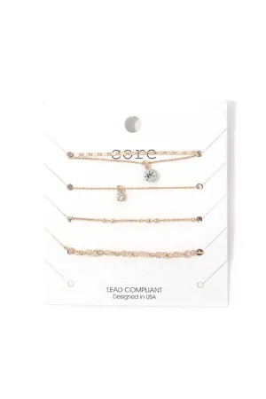 Rhinestone Metal Bracelet Set