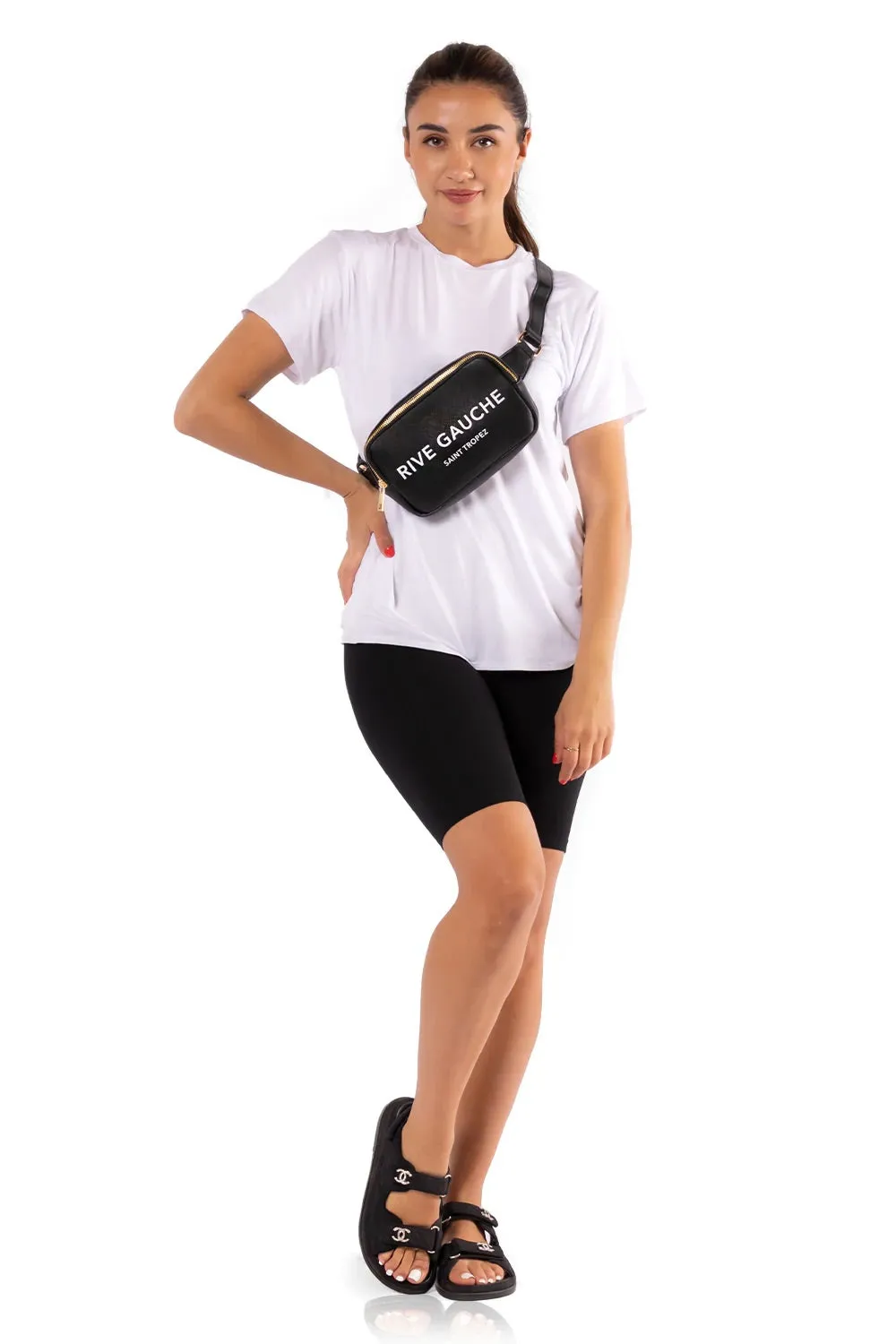 Rive Gauche Black Fanny Pack