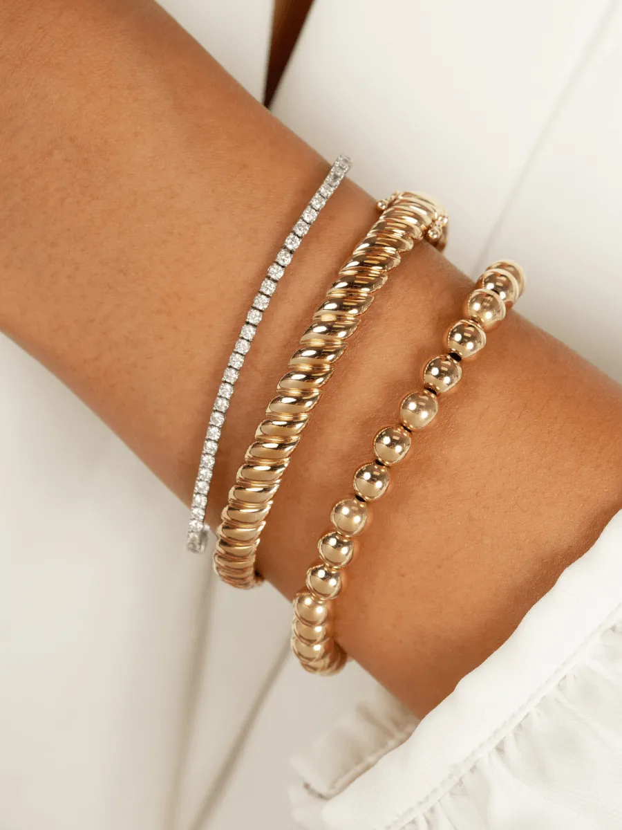Rose Gold Everyday Stretch Bracelet - 6mm