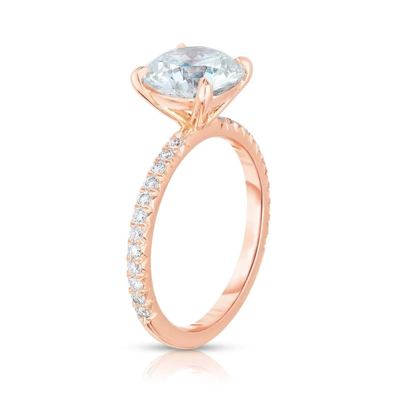 Rose Gold Round Cut Engagement Ring