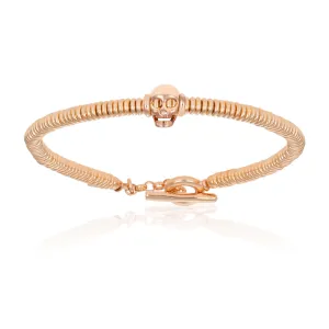 Rose Gold Small Beaded Skull Bracelet