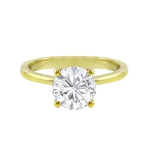 Round Brilliant-Cut Diamond Solitaire Tulip Basket Engagement Ring