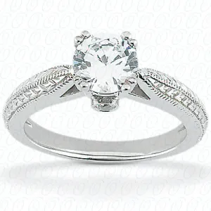 Round Center Set Solitaire Diamond Engagement Ring - ENR8917