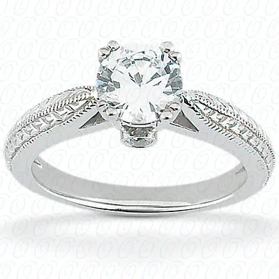 Round Center Set Solitaire Diamond Engagement Ring - ENR8917