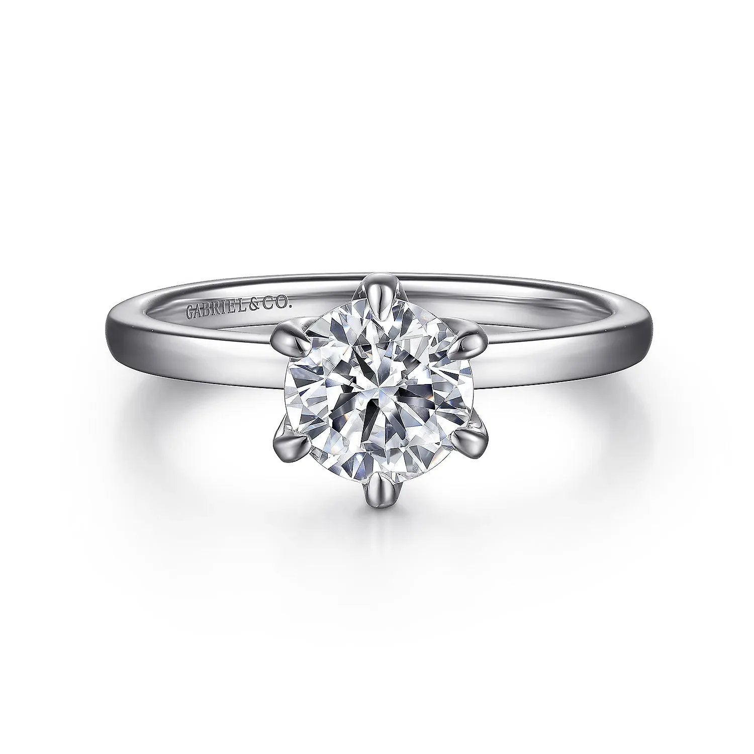 Round Claw Prong Solitaire Engagement Ring Mounting