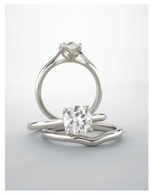 Round Cut Lab Grown Diamond Tulipset Engagement Ring