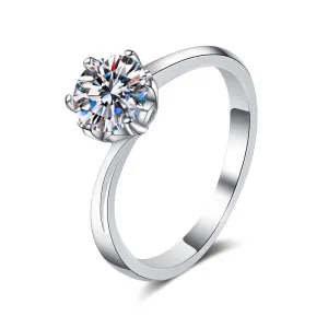 Round Cut Moissanite Diamond Classic Solitaire Ring