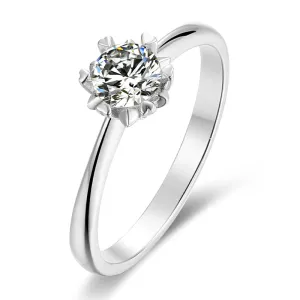 Round Cut Moissanite Diamond Solitaire Ring
