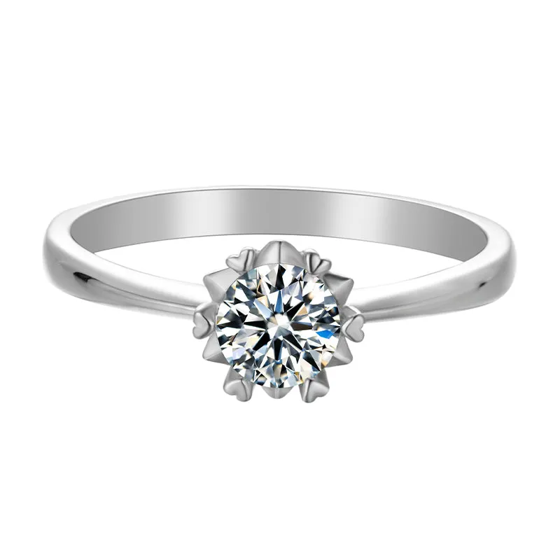 Round Cut Moissanite Diamond Solitaire Ring