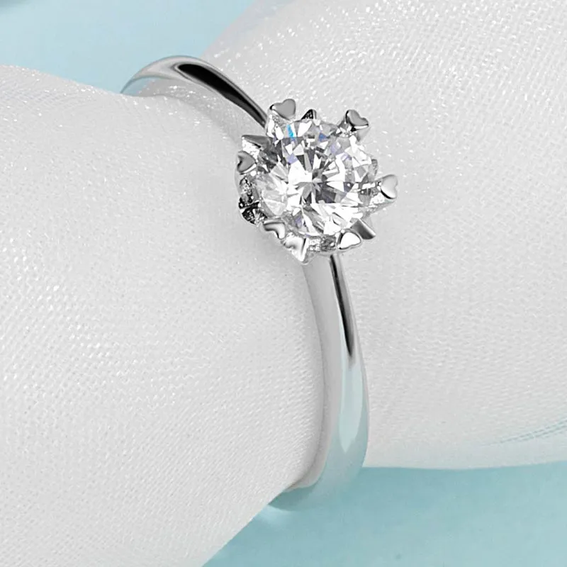 Round Cut Moissanite Diamond Solitaire Ring