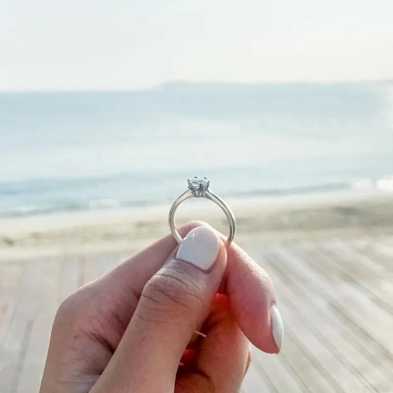 Round Cut Moissanite Diamond Solitaire Ring