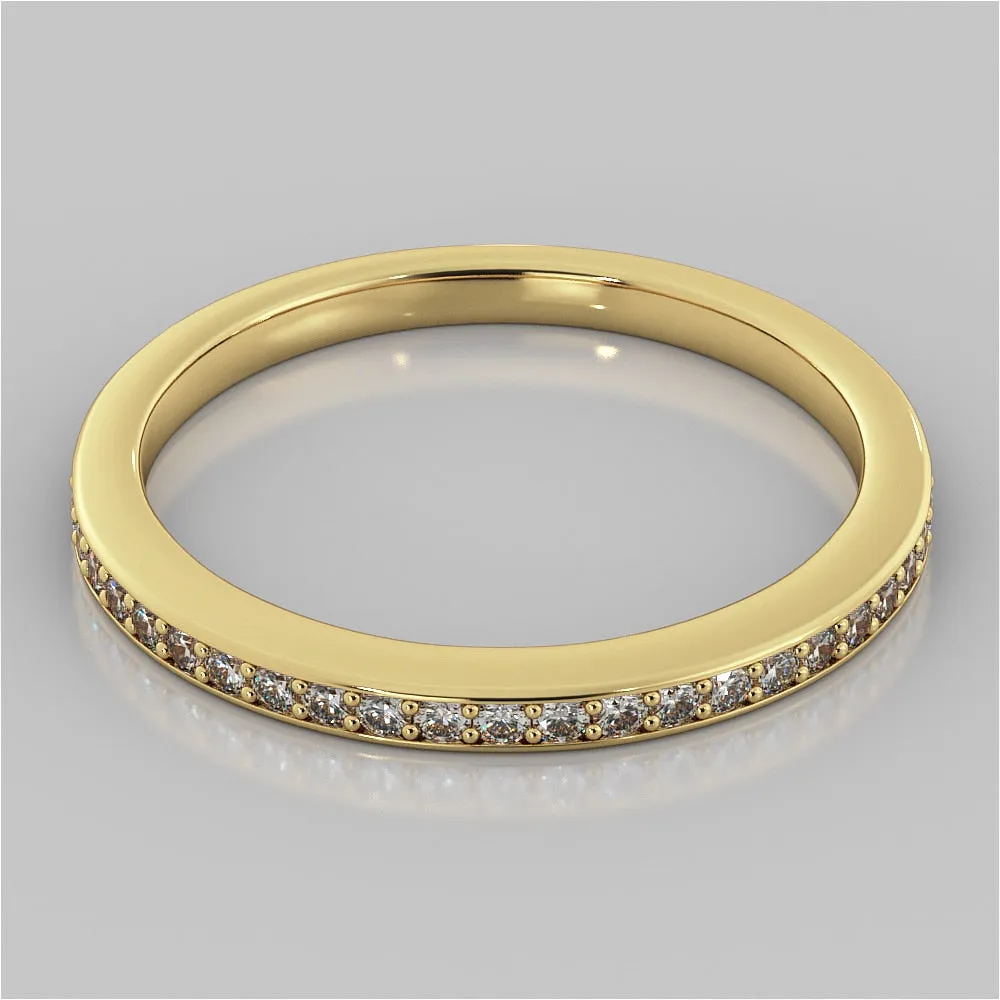 Round Cut Pavé Style Halo Wedding Set With 2 Matching Bands